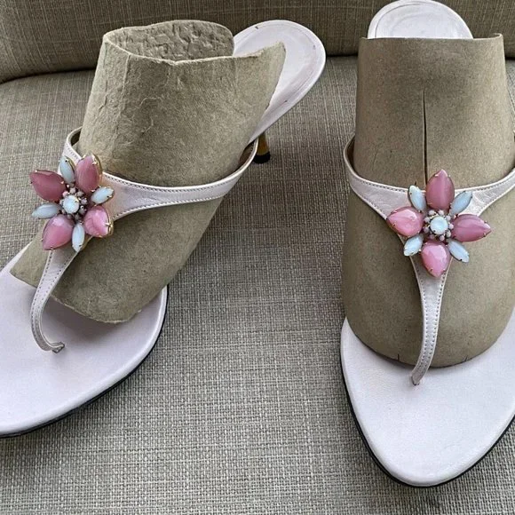 Stuart Weitzman Women Heel Sandal Shoes Leather Sole Pink Leather Upper Spain 39 - Picture 4 of 12